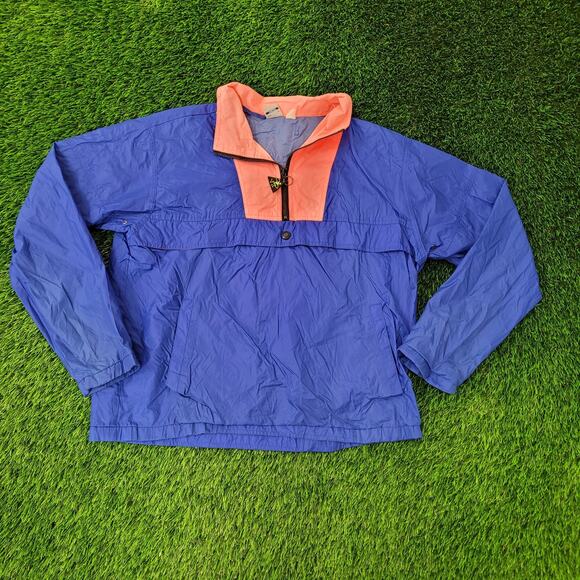 Vintage 80s Ocean-Pacific 1/2 Zip Anorak XL 25x26 Blue - Picture 1 of 16